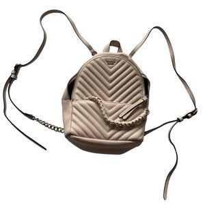 VICTORIA'S SECRET Small Quilted Light Pink Adjustable Straps Pu Backpack